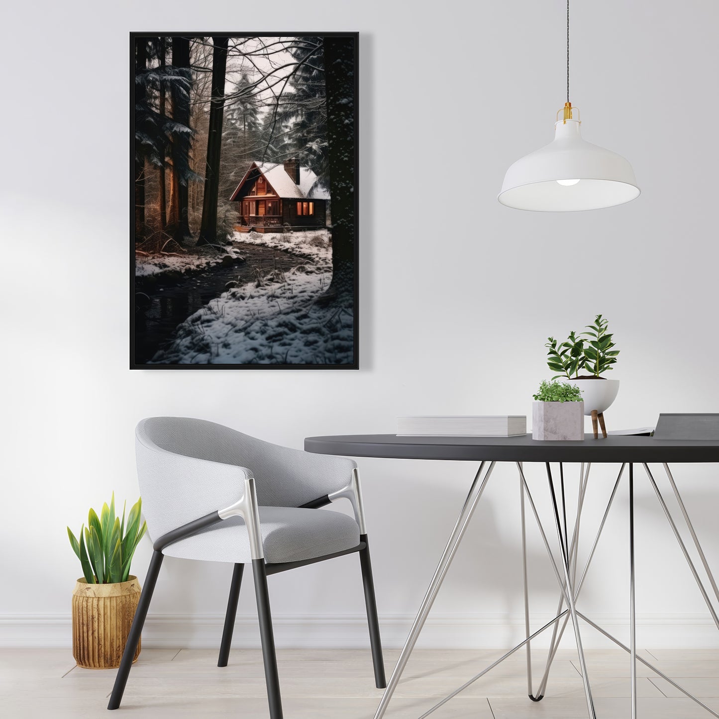 By the river - 36"x36" Framed canvas