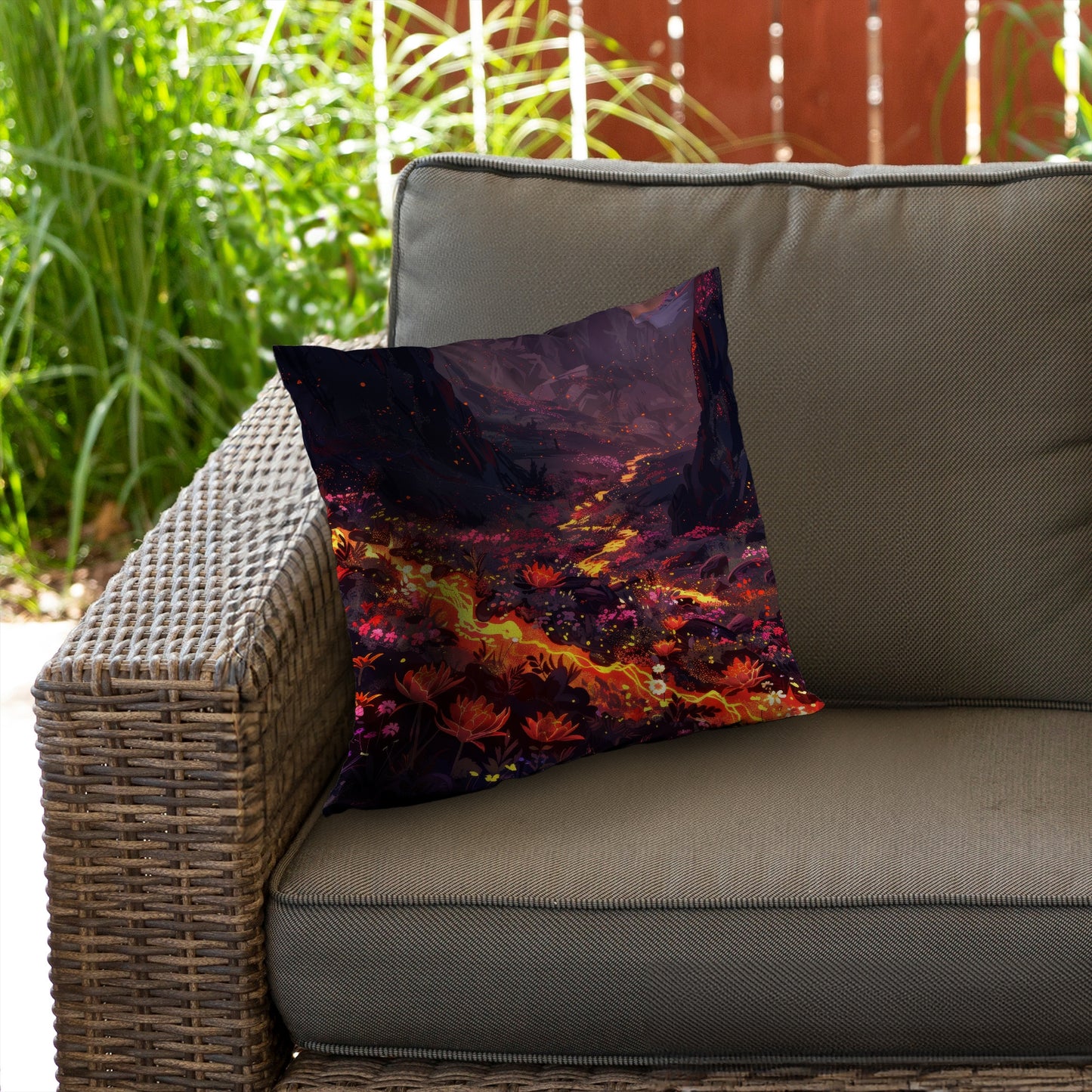 Bloom and Eruption Orange Poly Twill Throw Pillow Insert | Home Decor