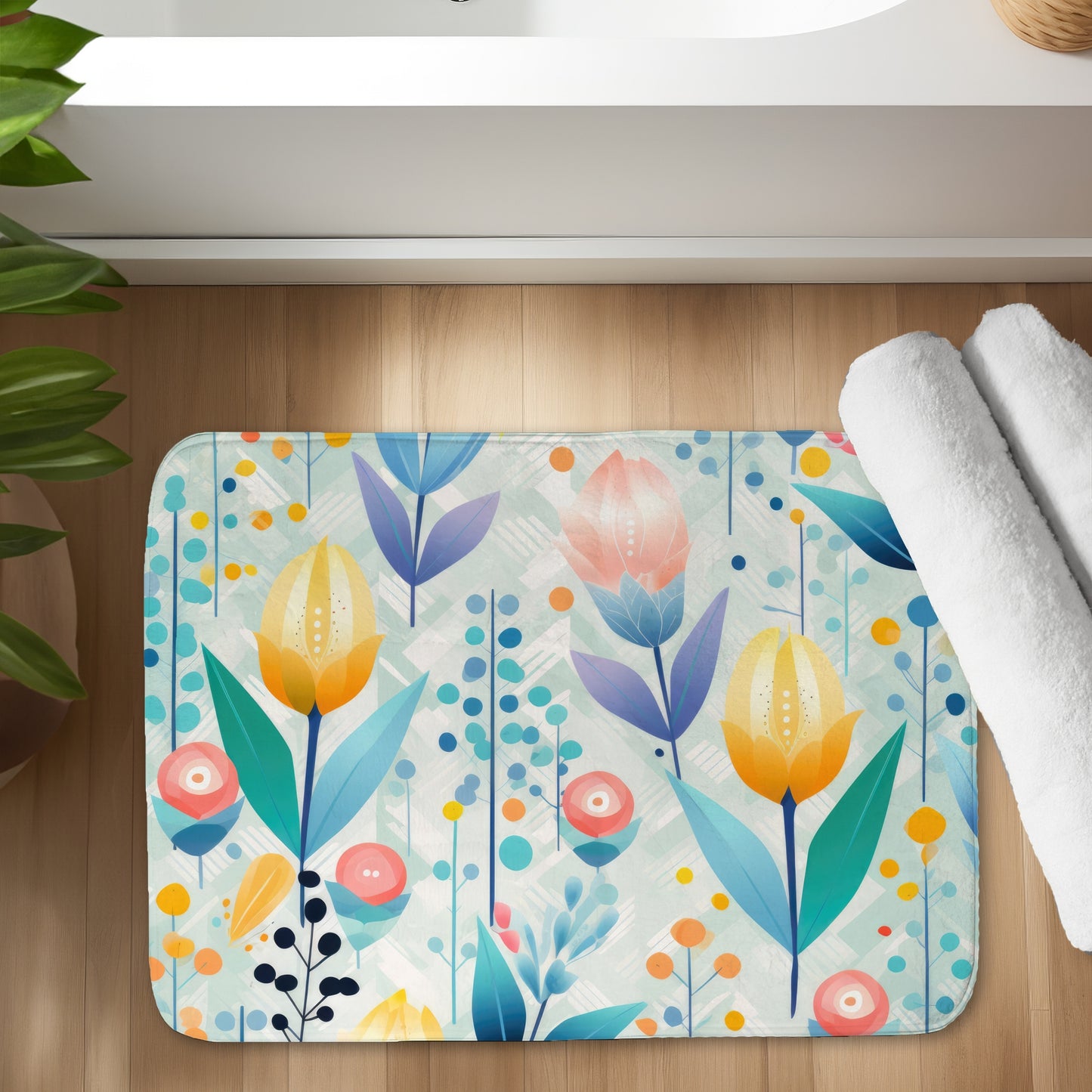 Calming Scents Orange Bath Mat for Home Decor | Soft & Stylish