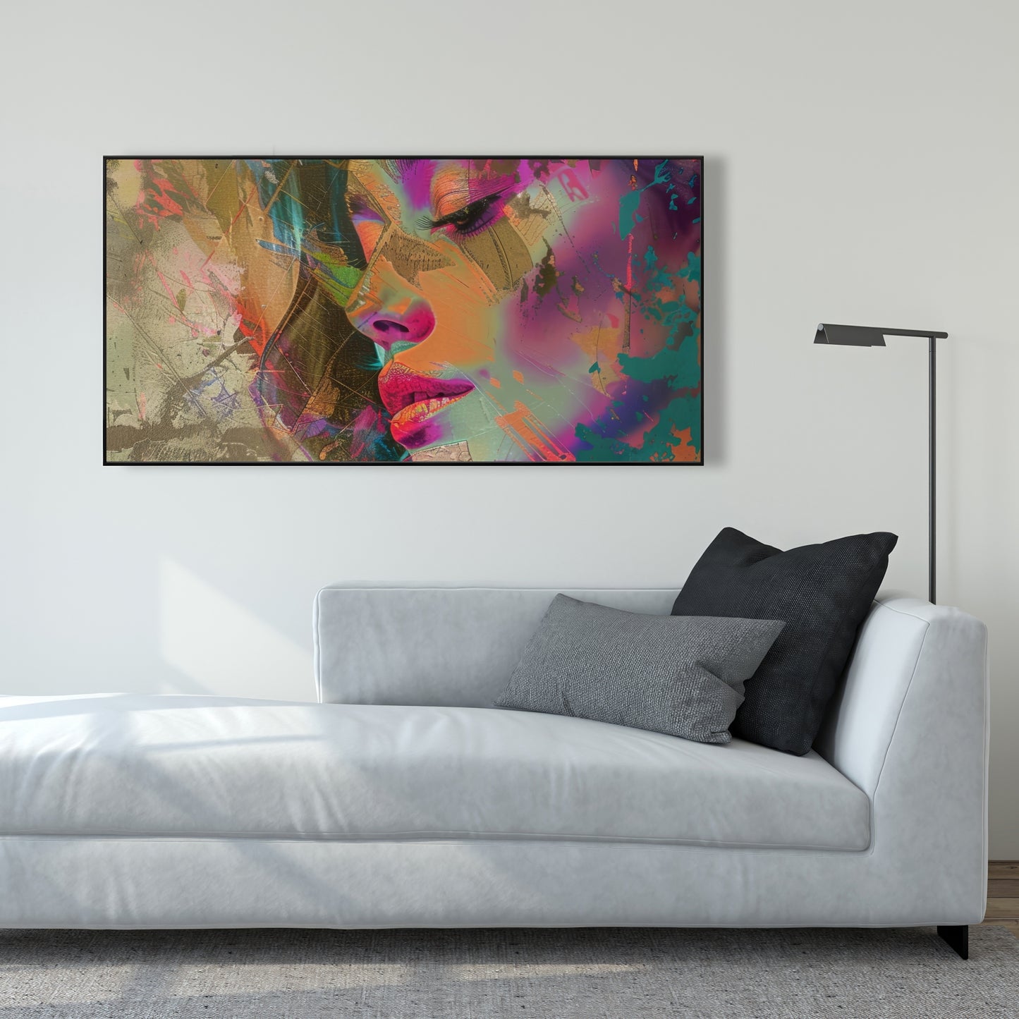 Grunge Look - Gray Framed Canvas for Stylish Home Decor