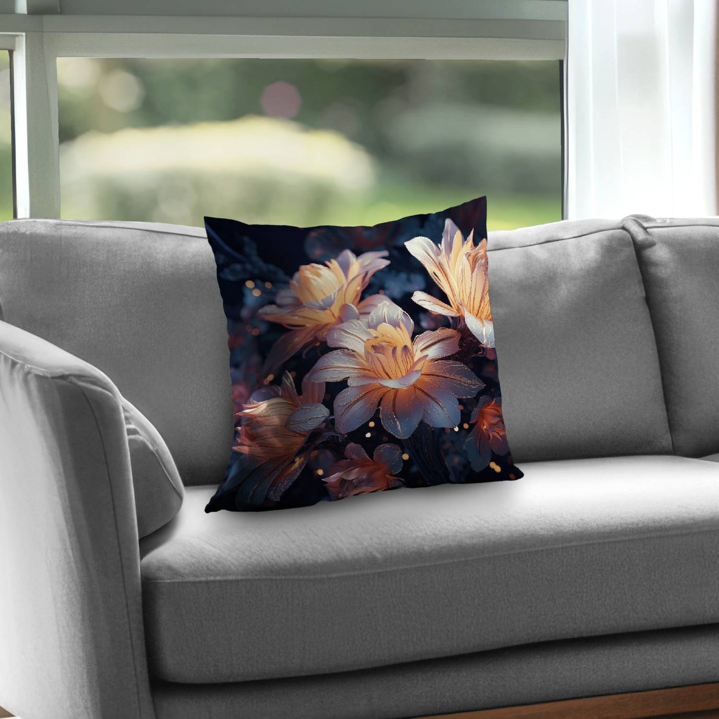 Pixie Flowers White Poly Twill Throw Pillow - Home Decor Insert