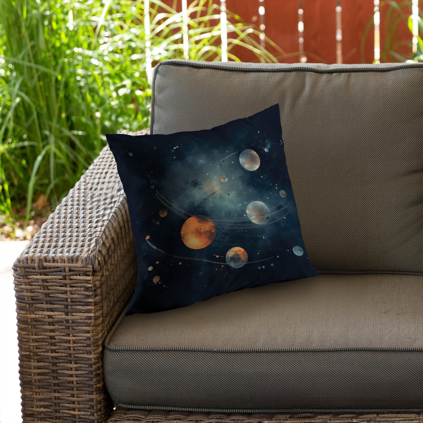 Deep Exploration Blue Poly Twill Throw Pillow - Home Decor Insert
