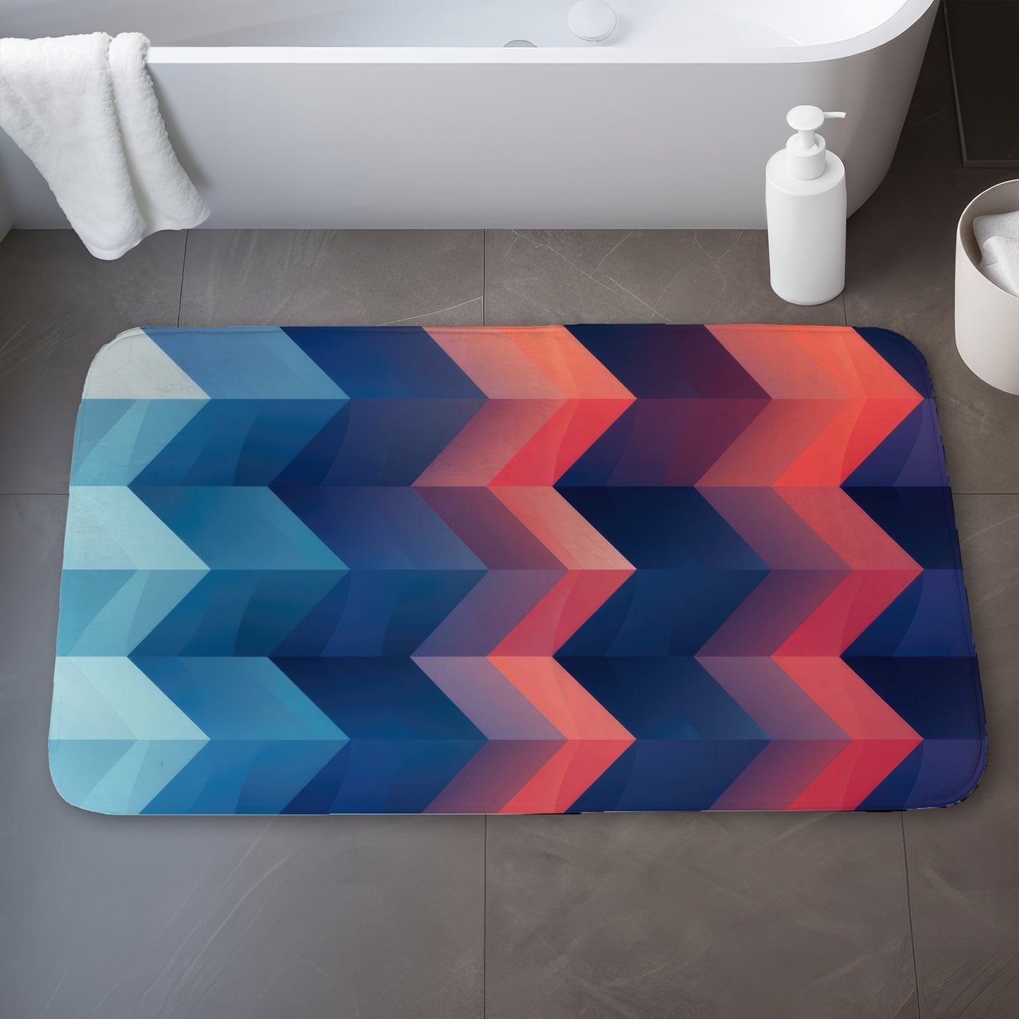 Heat Waves Blue Bath Mat | Stylish Home Decor Essential