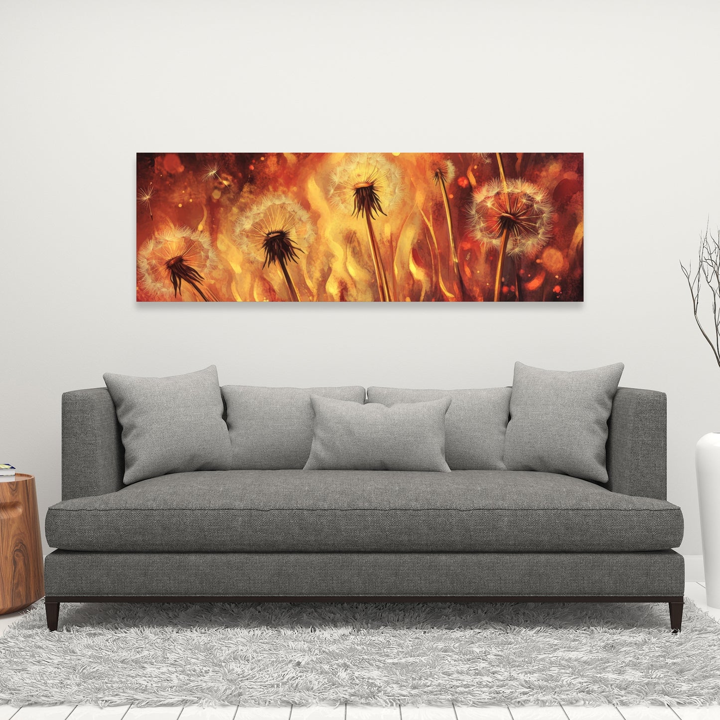 Dandy Fire - Yellow Canvas Art for Home Decor | Brighten Up