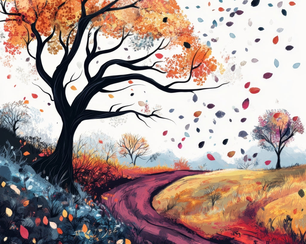 Blowing leaves - 14"x18" Braided Polyester Placemat