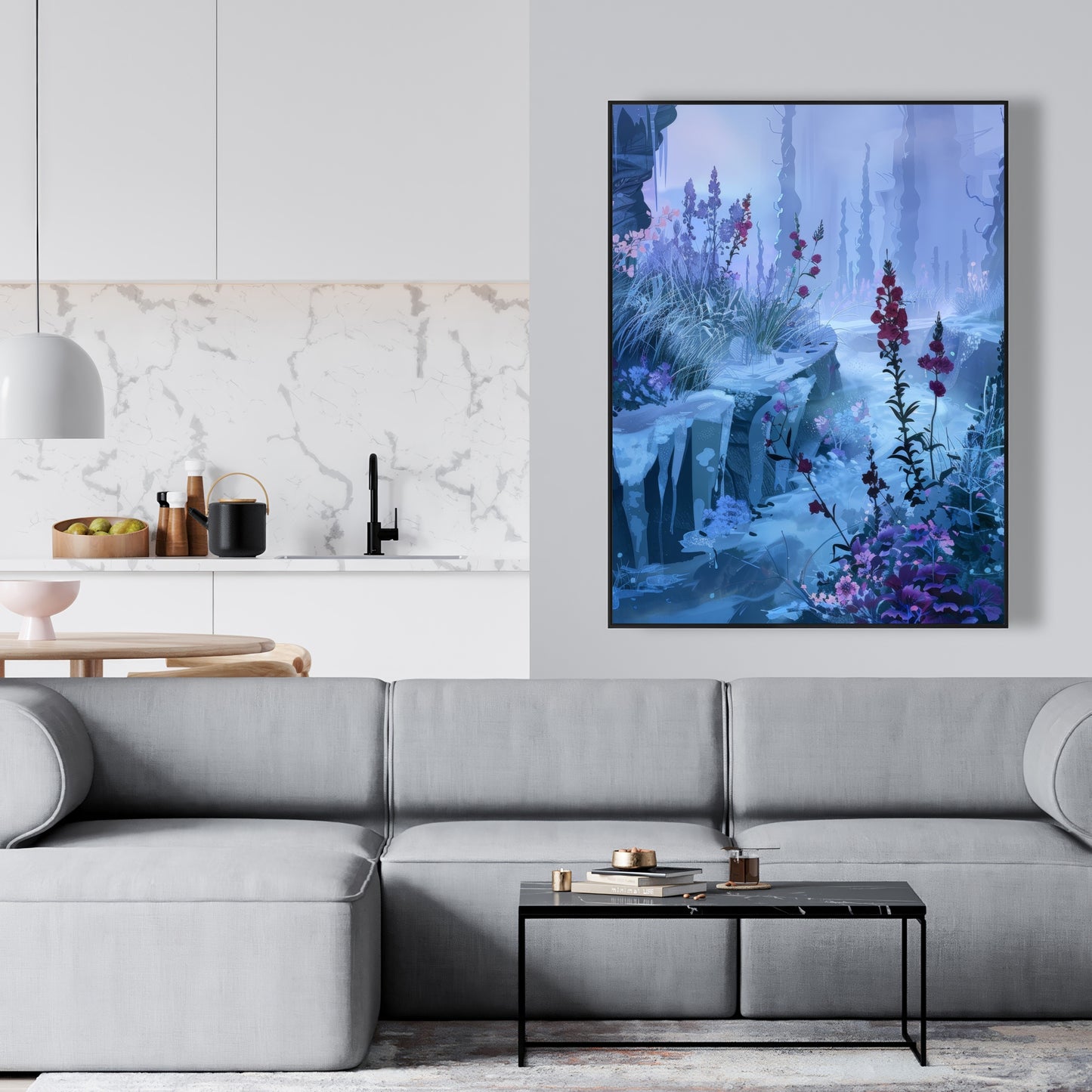 Valley of ice - 36"x36" Framed canvas