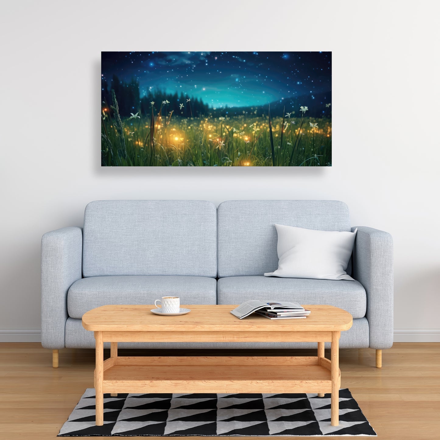 Fireflies at night - 32"x32" Canvas