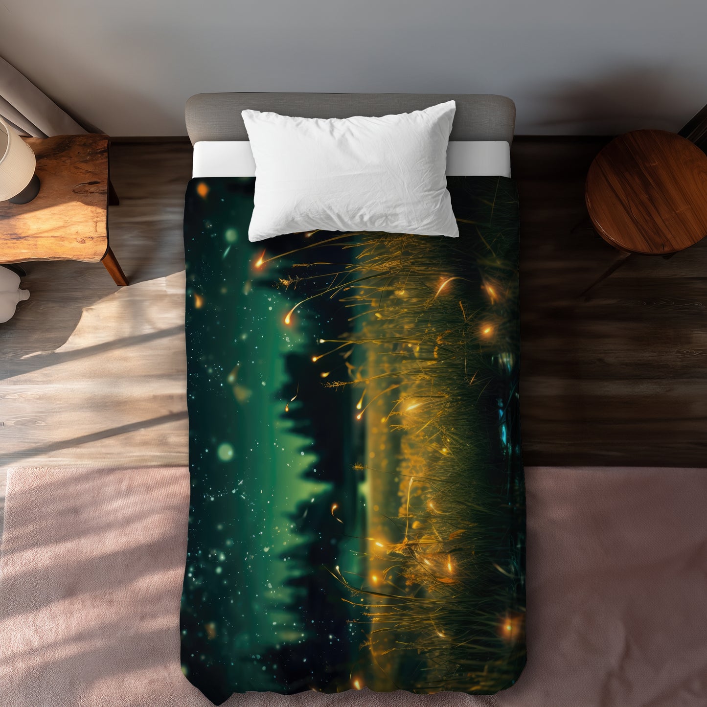 Light in the Dark Black Duvet Cover | Stylish Home Decor