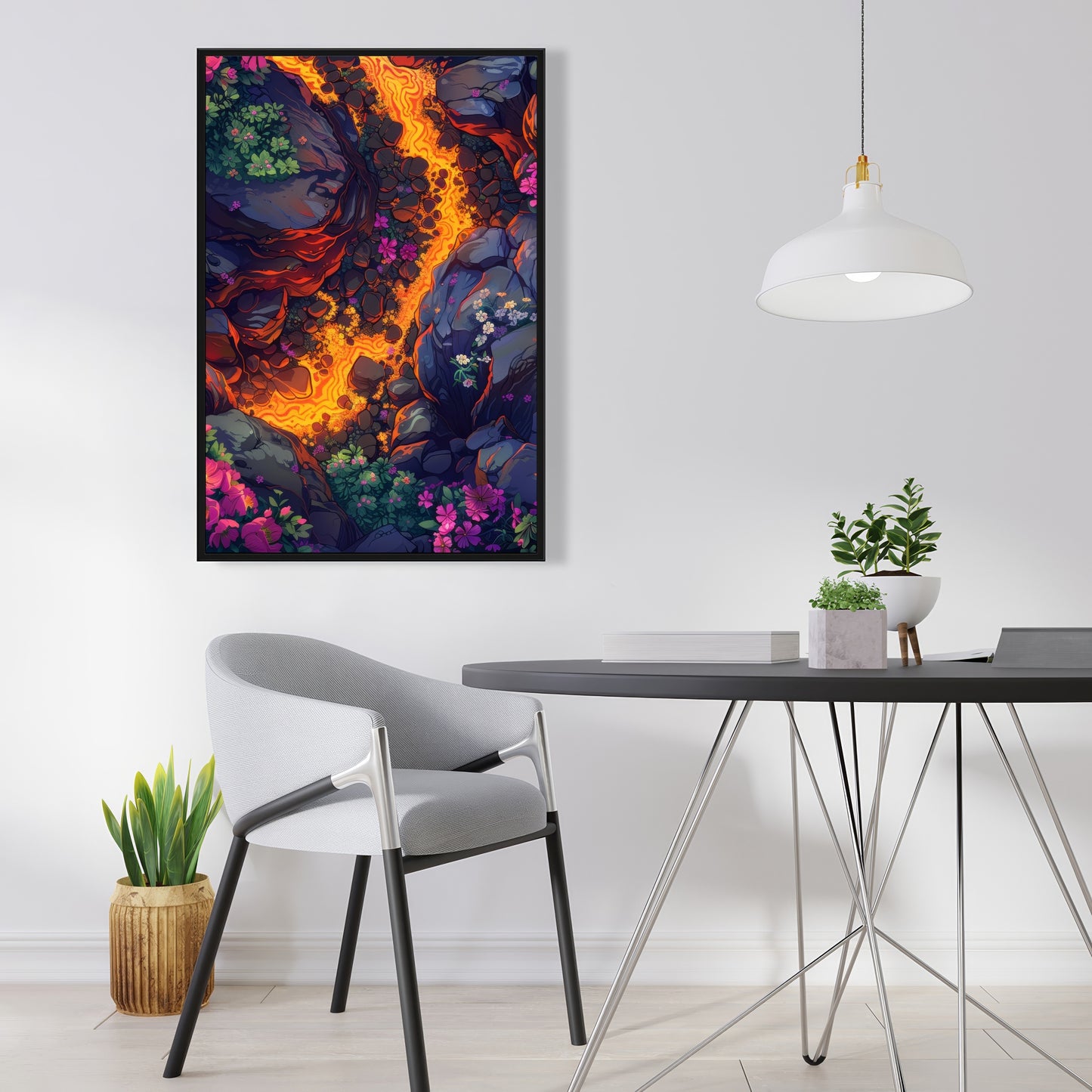 Hot River - Black Framed Canvas Wall Art for Home Decor