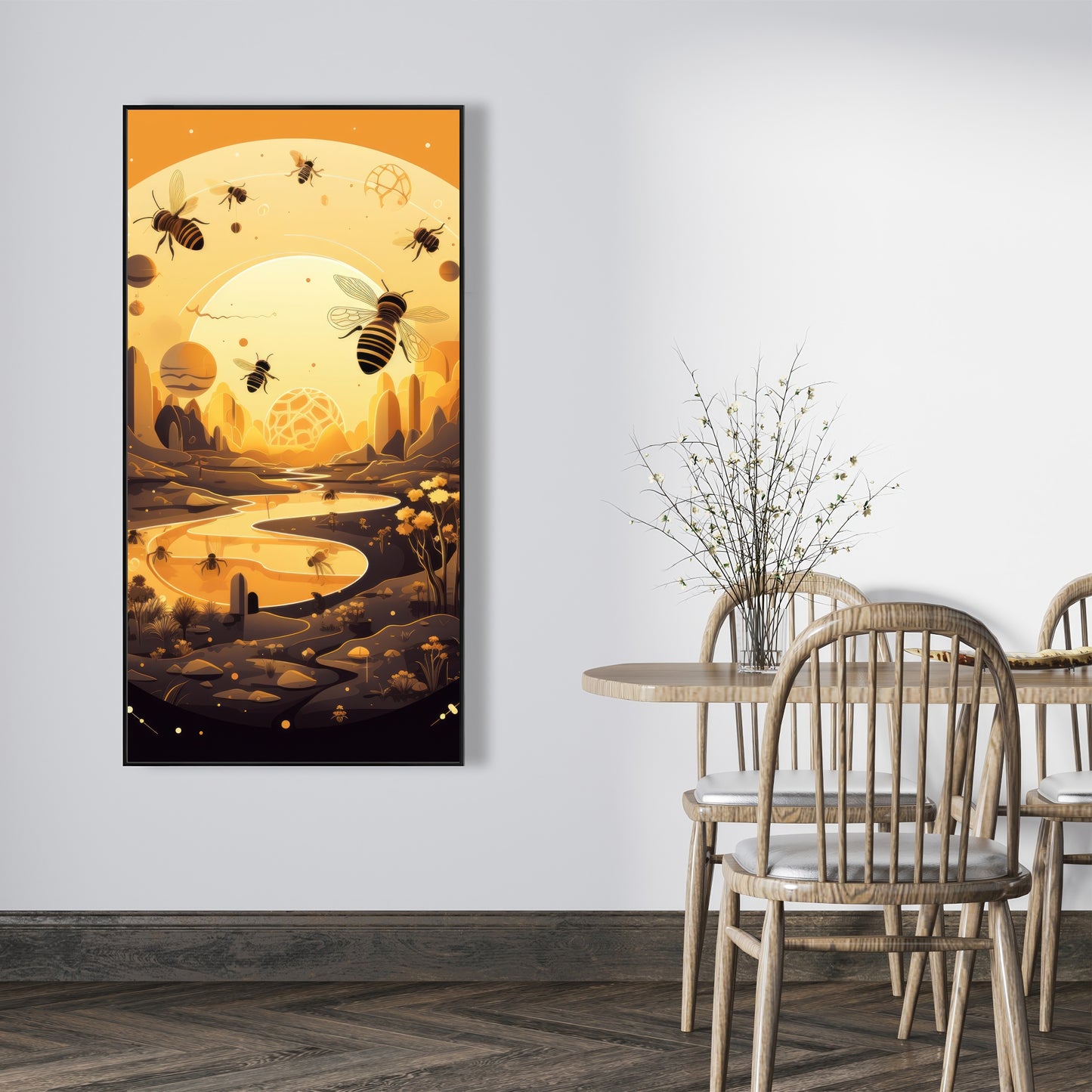 Hive planet - 36"x36" Framed canvas