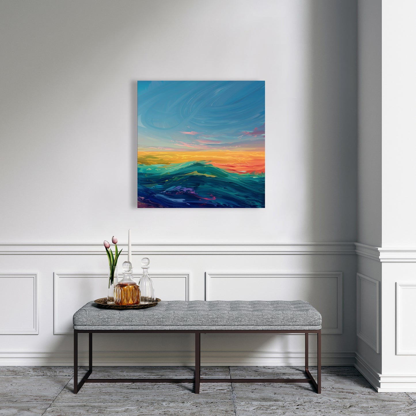 Watercolors - 32"x32" Canvas