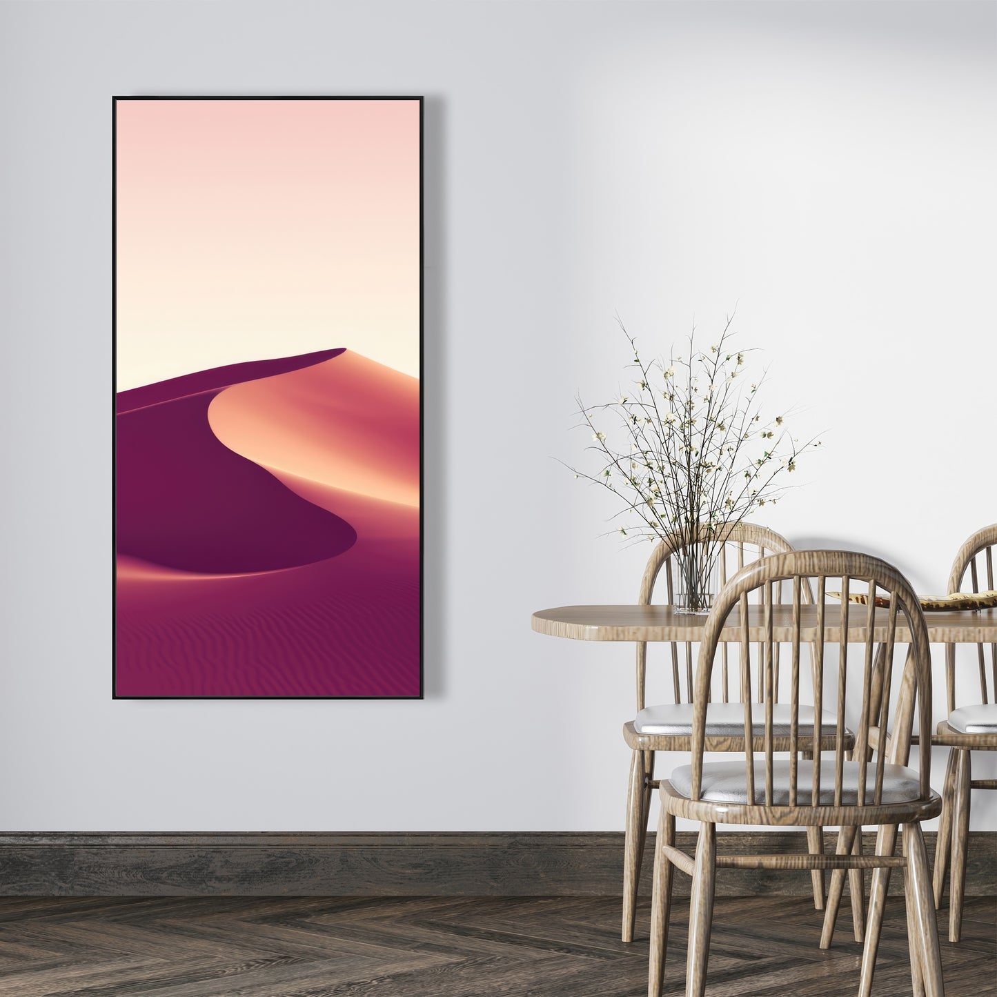Setting Sands - Pink Framed Canvas for Home Decor | Art