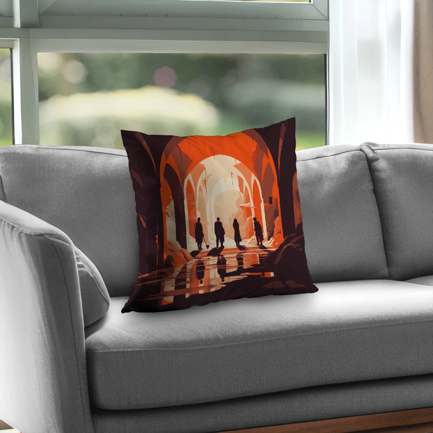 Faith Restored Orange Poly Twill Throw Pillow - Home Decor Insert