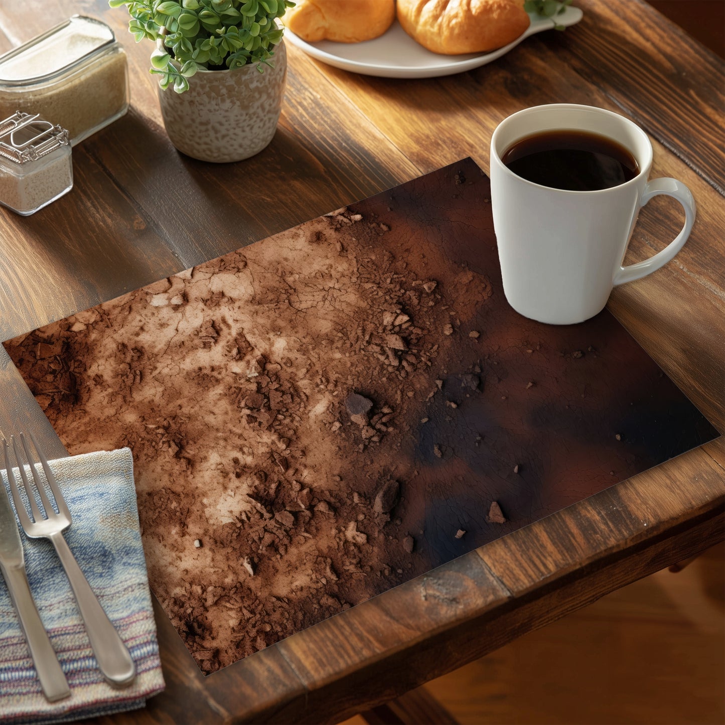 The Dark Patch - Brown Polyester Placemat for Home Decor
