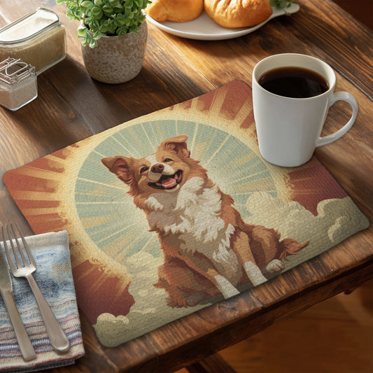 Pats et sourires - Set de table en polyester tressé 14"x18"