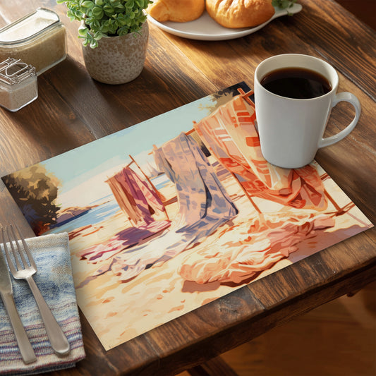 Warm Sands Orange Polyester Placemat | Home Decor Accent