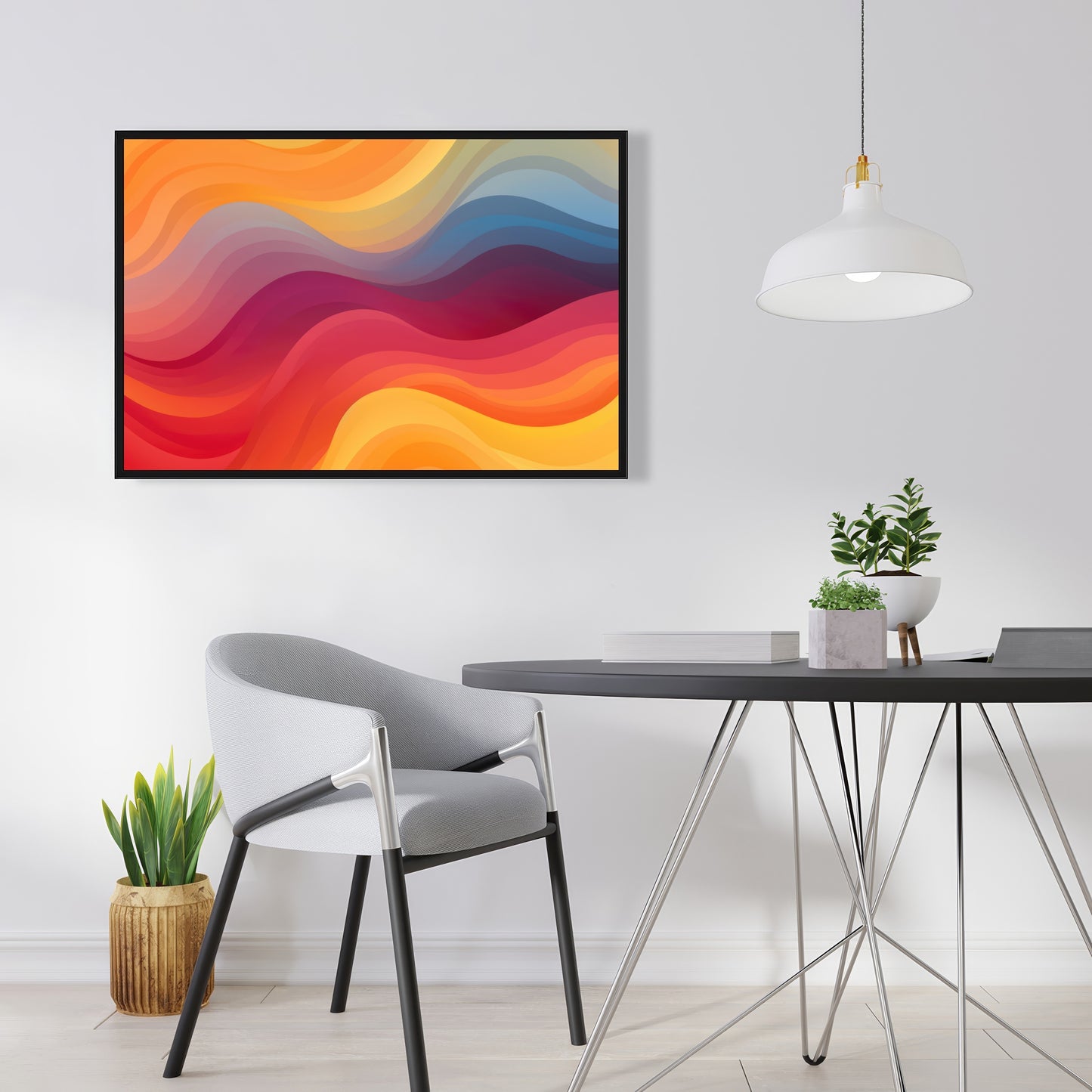 Cloudy Sky - Blue Framed Canvas for Home Decor | Wall Art