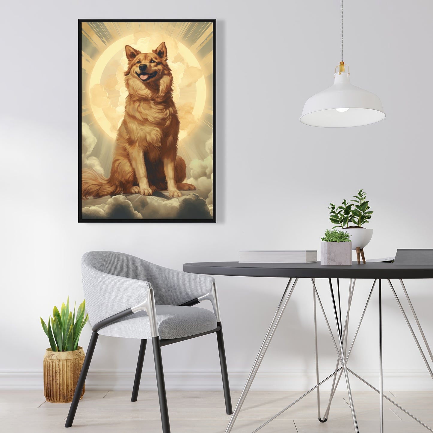 Man's best angel - 36"x36" Framed canvas