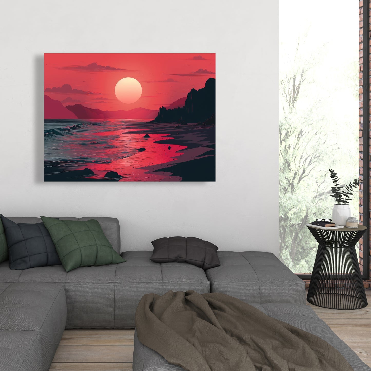 Red sky - 32"x32" Canvas