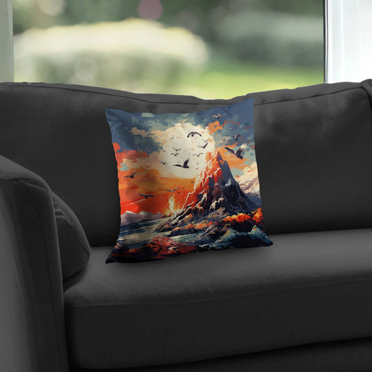 Towards Danger Gray Poly Twill Throw Pillow for Home Decor