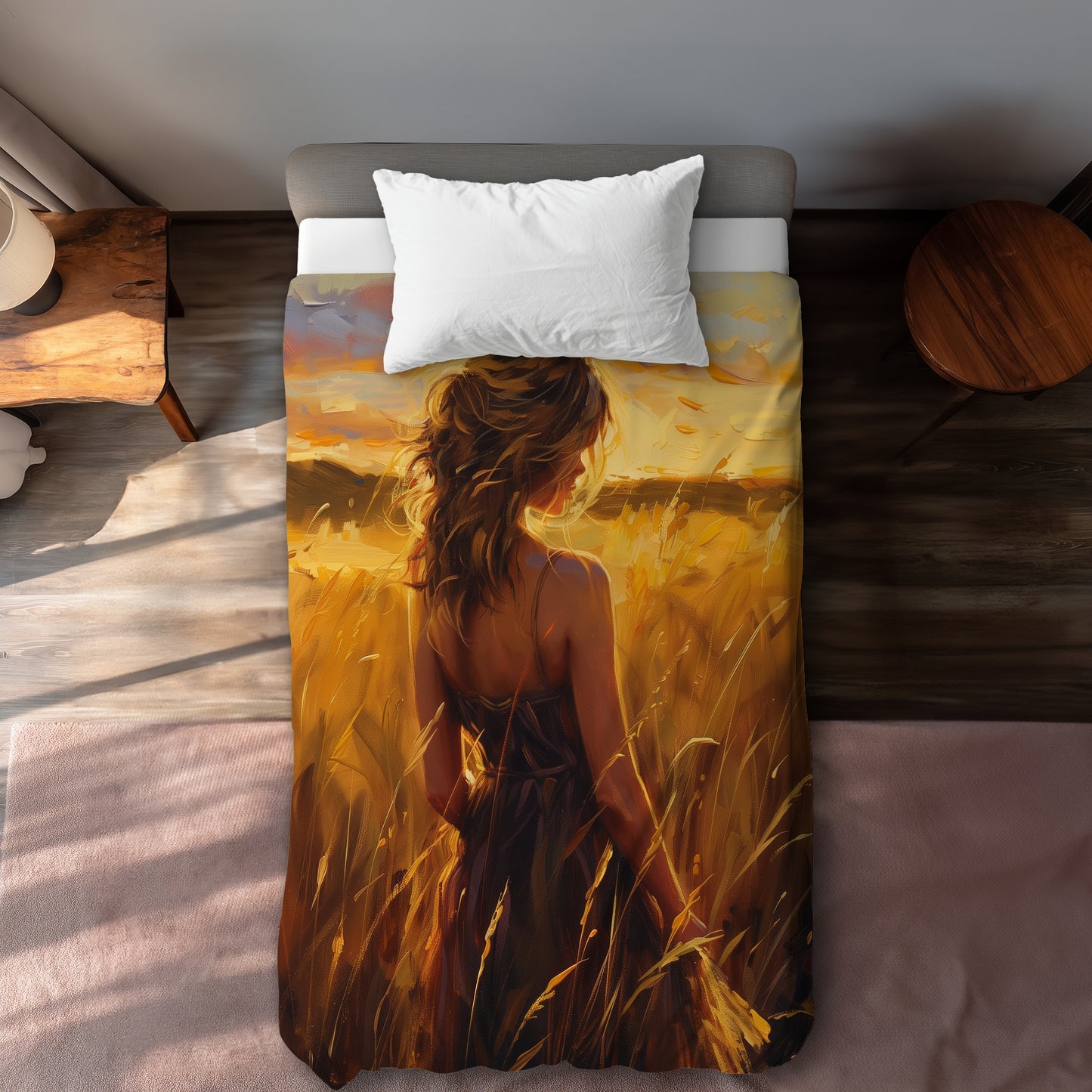 Warm field Gold Duvet Cover - Luxurious Home Decor Essential