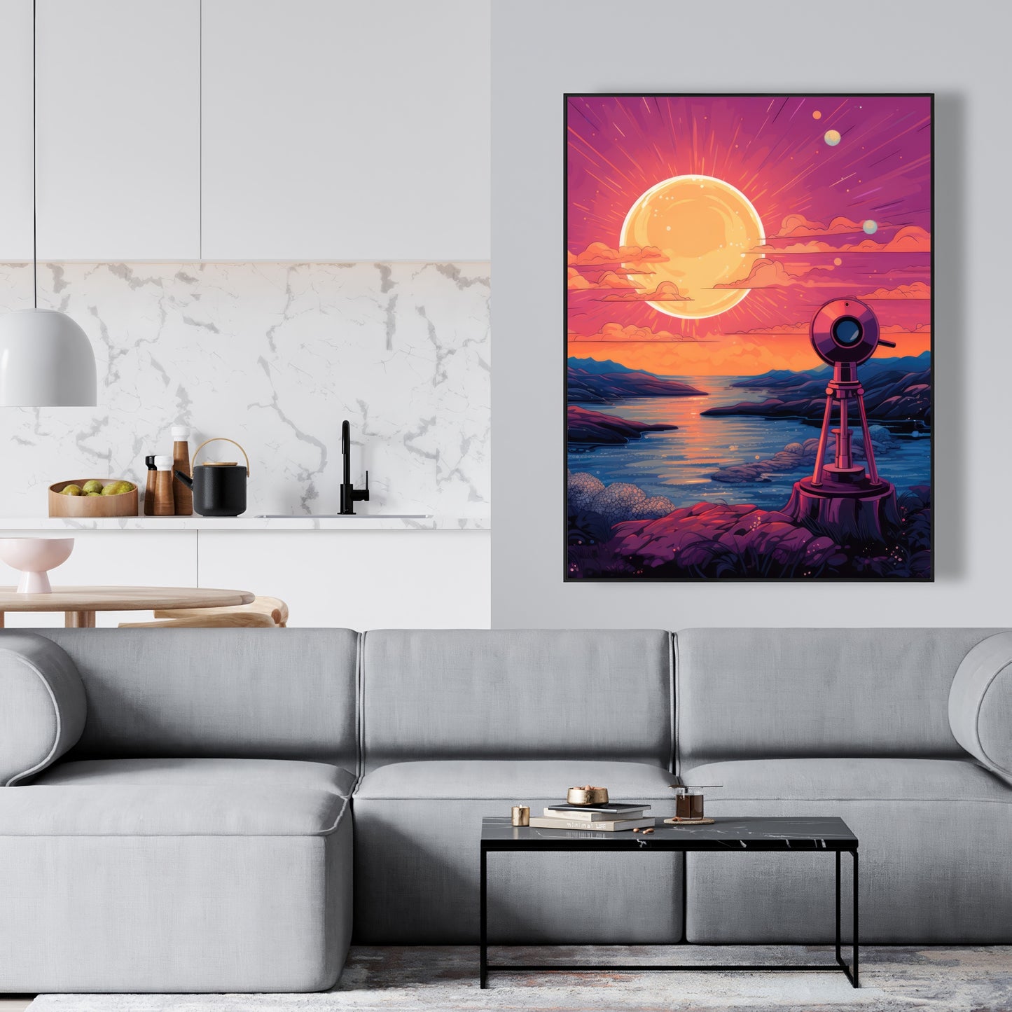 Measure the calm - 36"x36" Framed canvas