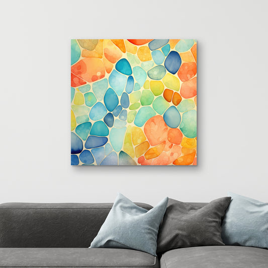 Blobs Turquoise Canvas - Unique Home Decor Art Piece