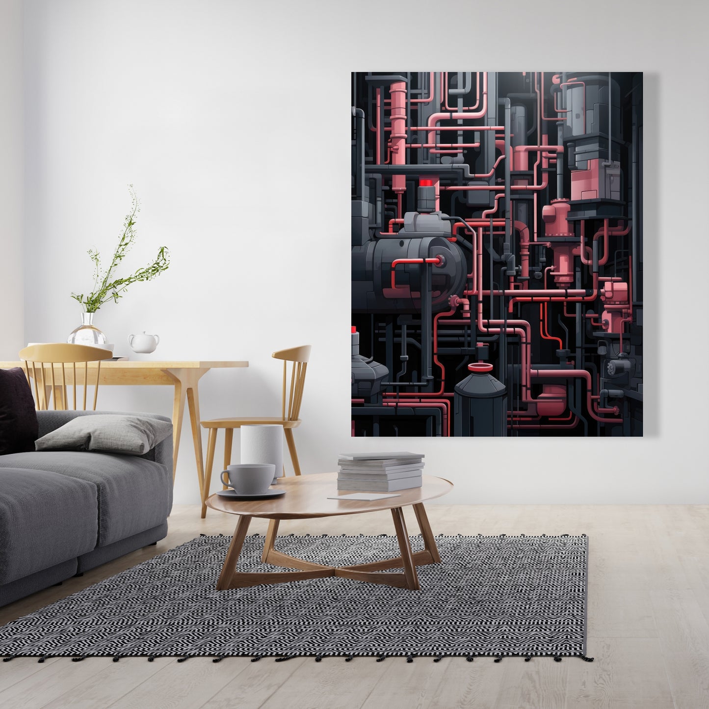 Dark pipes - Gray canvas for stylish home decor accents