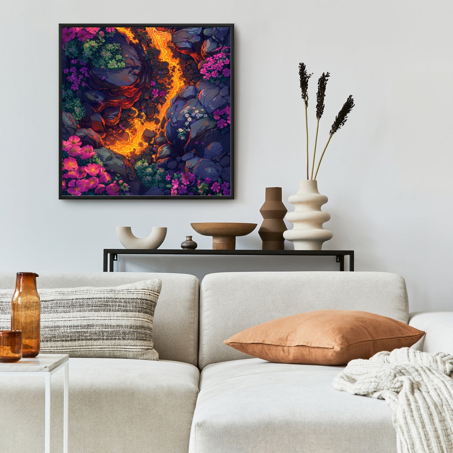 Hot River - Black Framed Canvas Wall Art for Home Decor