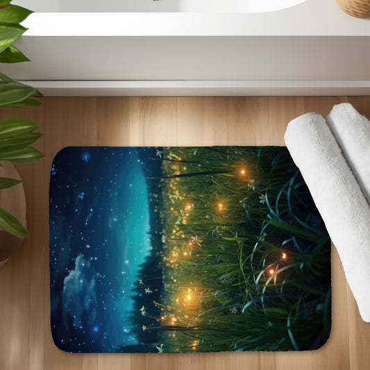 Fireflies at night - 17"x24" Bath mat