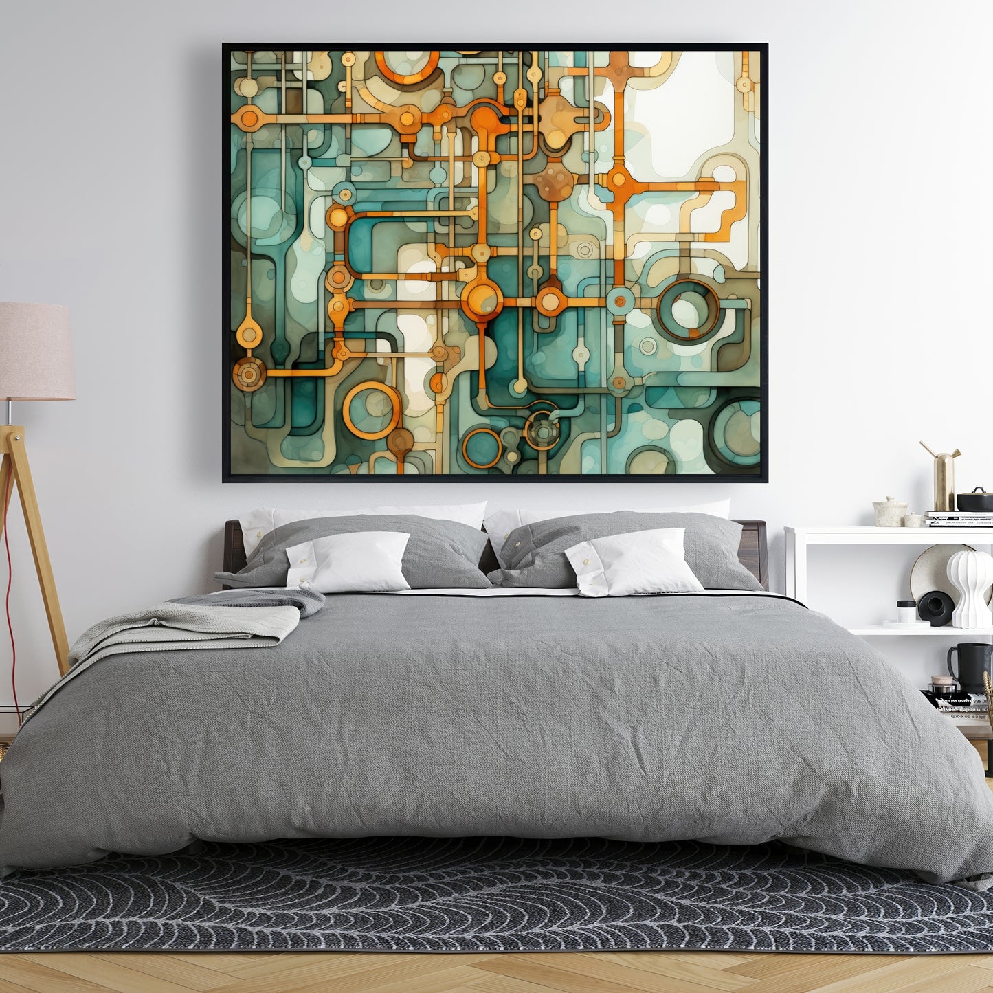 Turns and bends - Framed Canvas - Print on demand