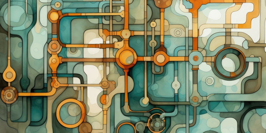 Turns and bends - Framed Canvas - Print on demand