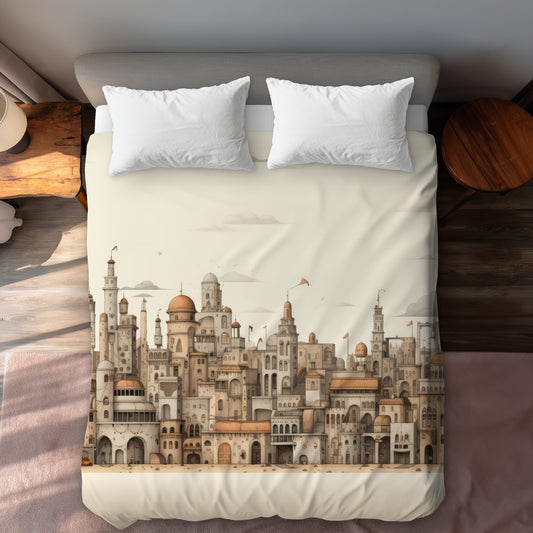 The Old Town Brown Duvet Cover | Stylish Home Decor