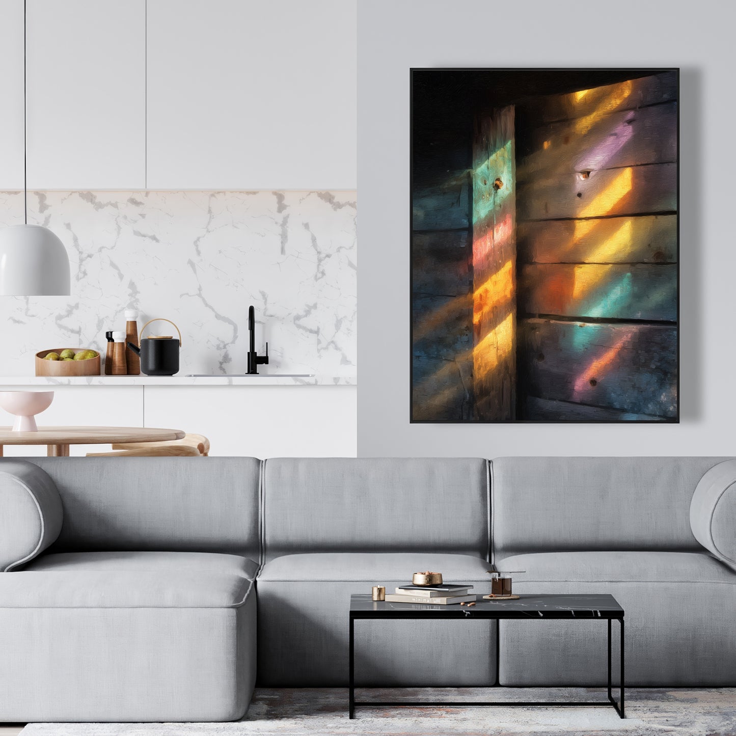 Rainbow glint - 24"x24" Framed canvas