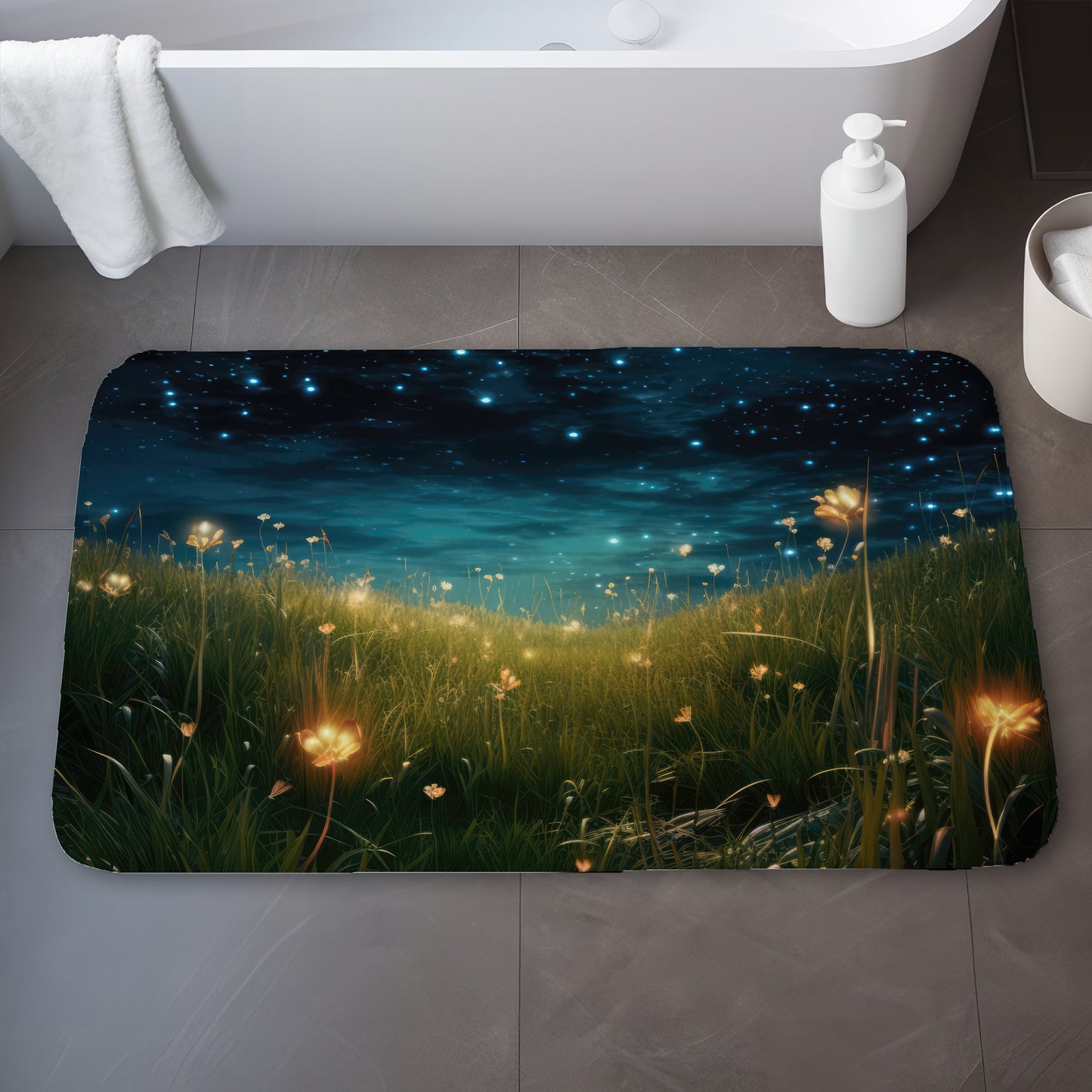 The night sky Blue bath mat for stylish home decor | Soft & Cozy