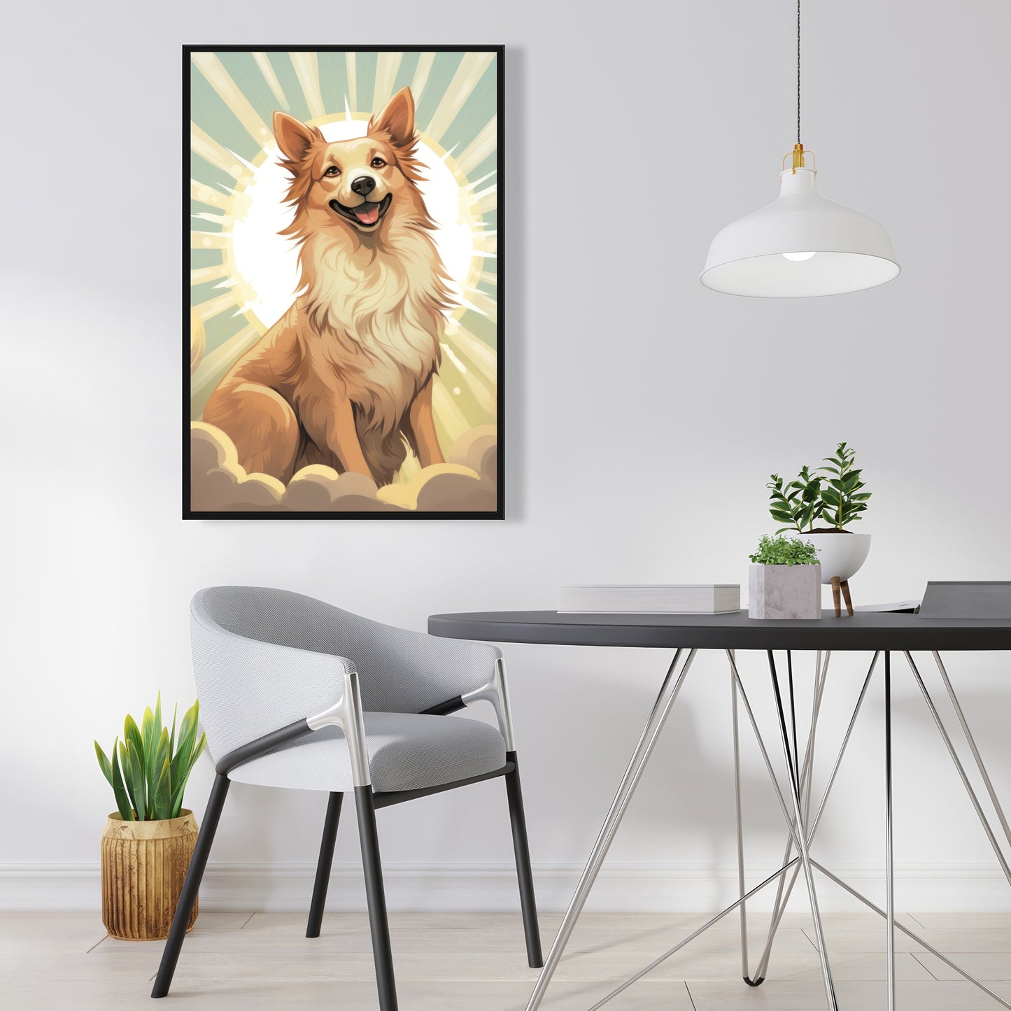 Who's a good boy - 36"x36" Framed canvas