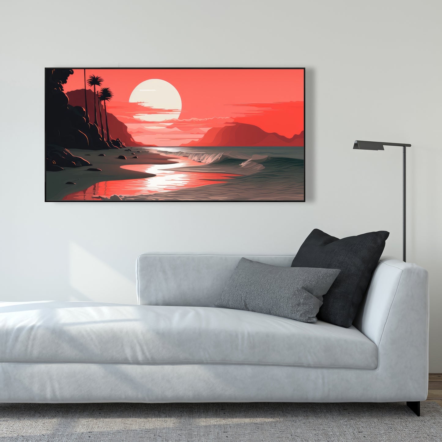 Blood sun - Framed Canvas - Print on demand