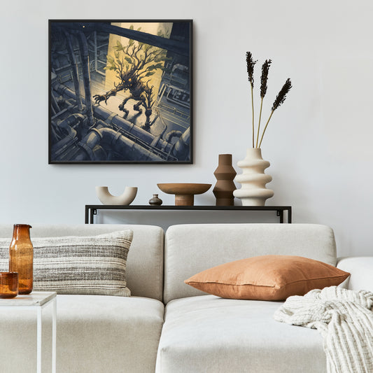 Regaining - Yellow Framed Canvas Art for Home Decor