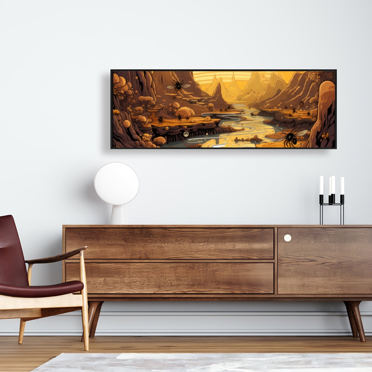 Hive Mind - Black Framed Canvas Art for Home Decor