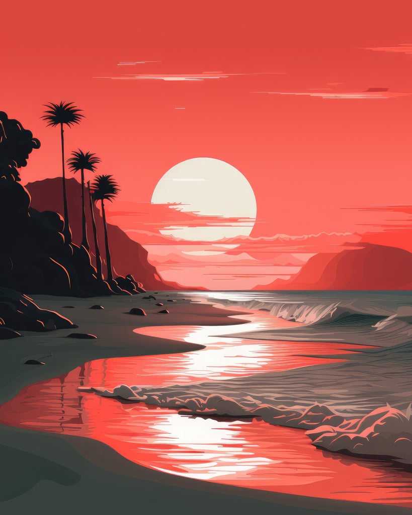 Blood sun - Framed Canvas - Print on demand