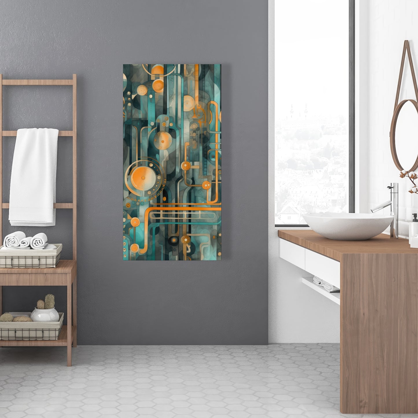 Astrological Machinery - Gold Canvas Home Decor for Elegance