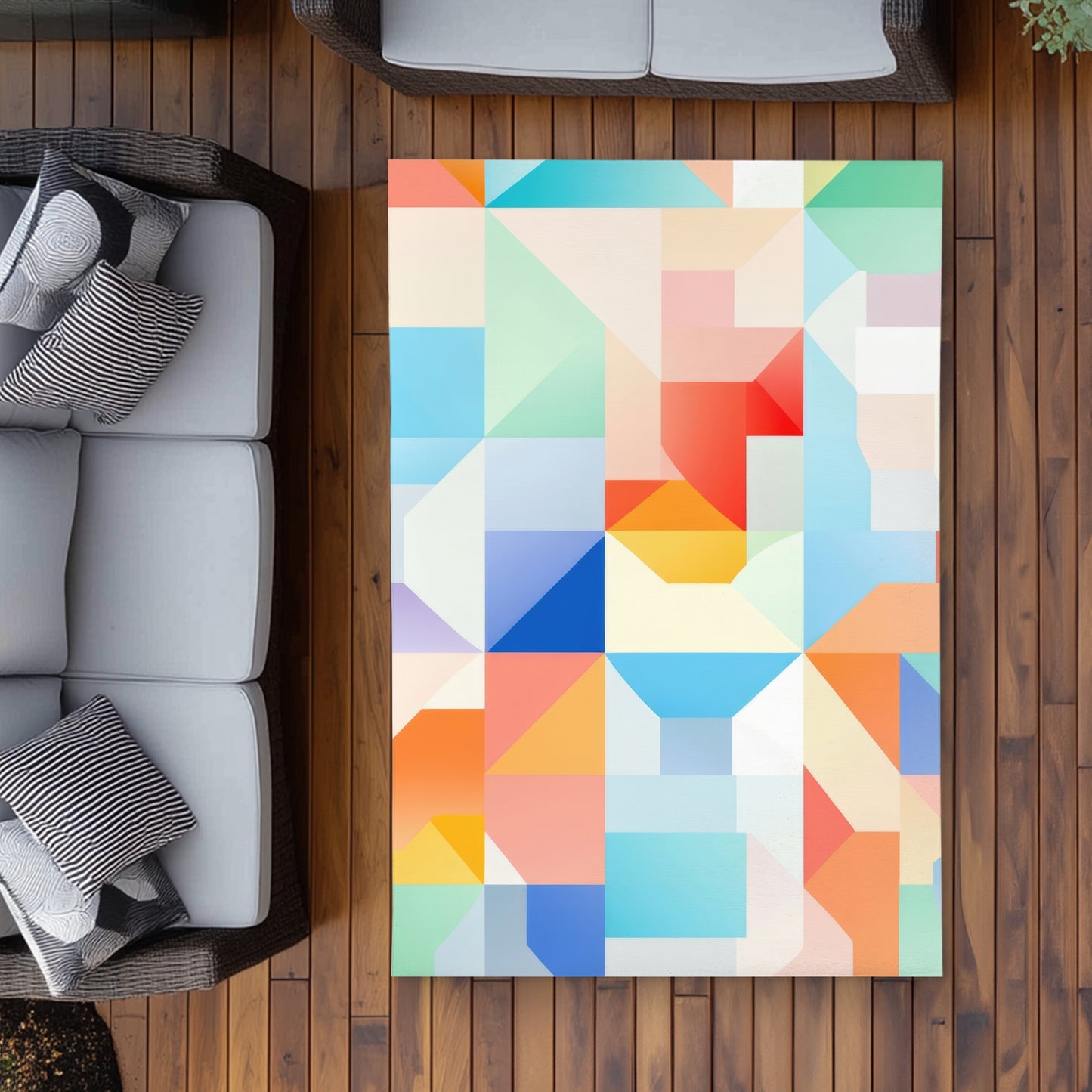 Geometric Cadence Red Outdoor Area Rug | Home Decor Essential