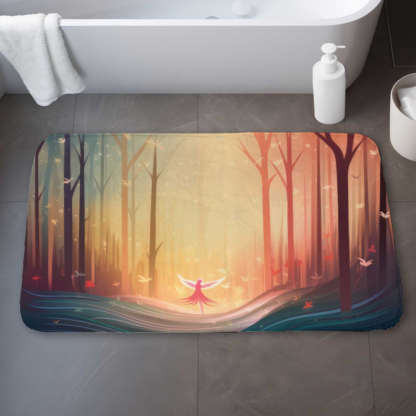 Tapis de bain enchanté | Tapis de salle de bain élégant pour la décoration intérieure