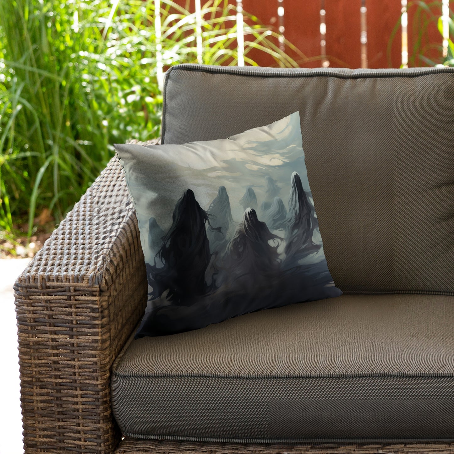 Searching for souls Gray poly twill throw pillow | Home decor