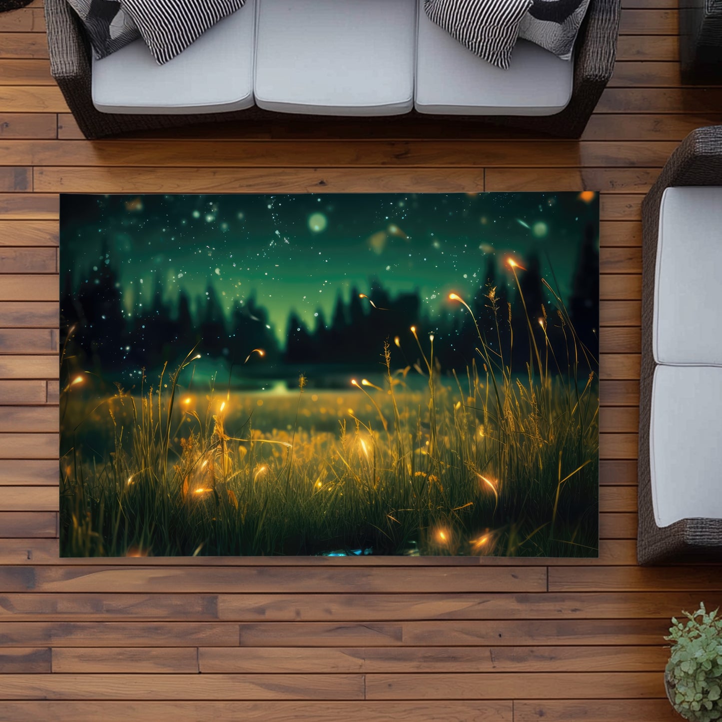 Light in the Dark Yellow Outdoor Area Rug | Home Decor