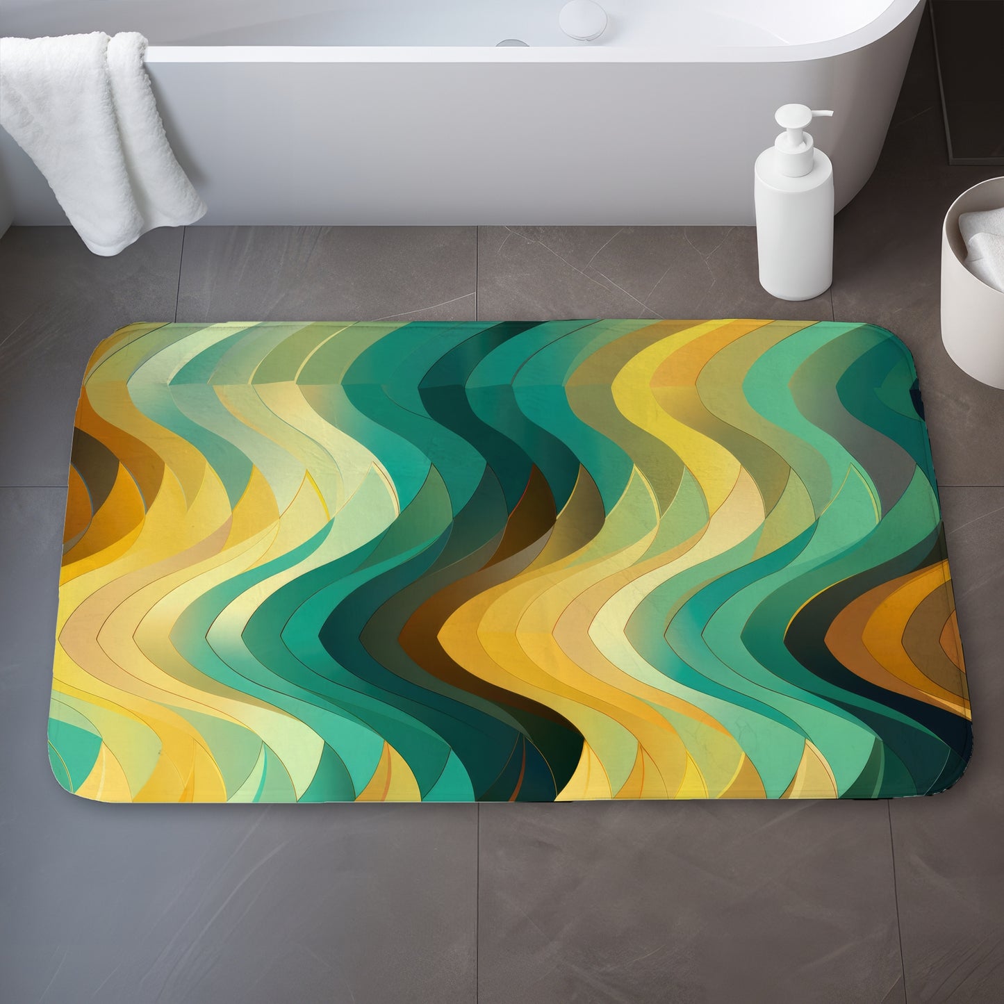 Jagged Luxury Yellow Bath Mat | Stylish Home Decor Essential