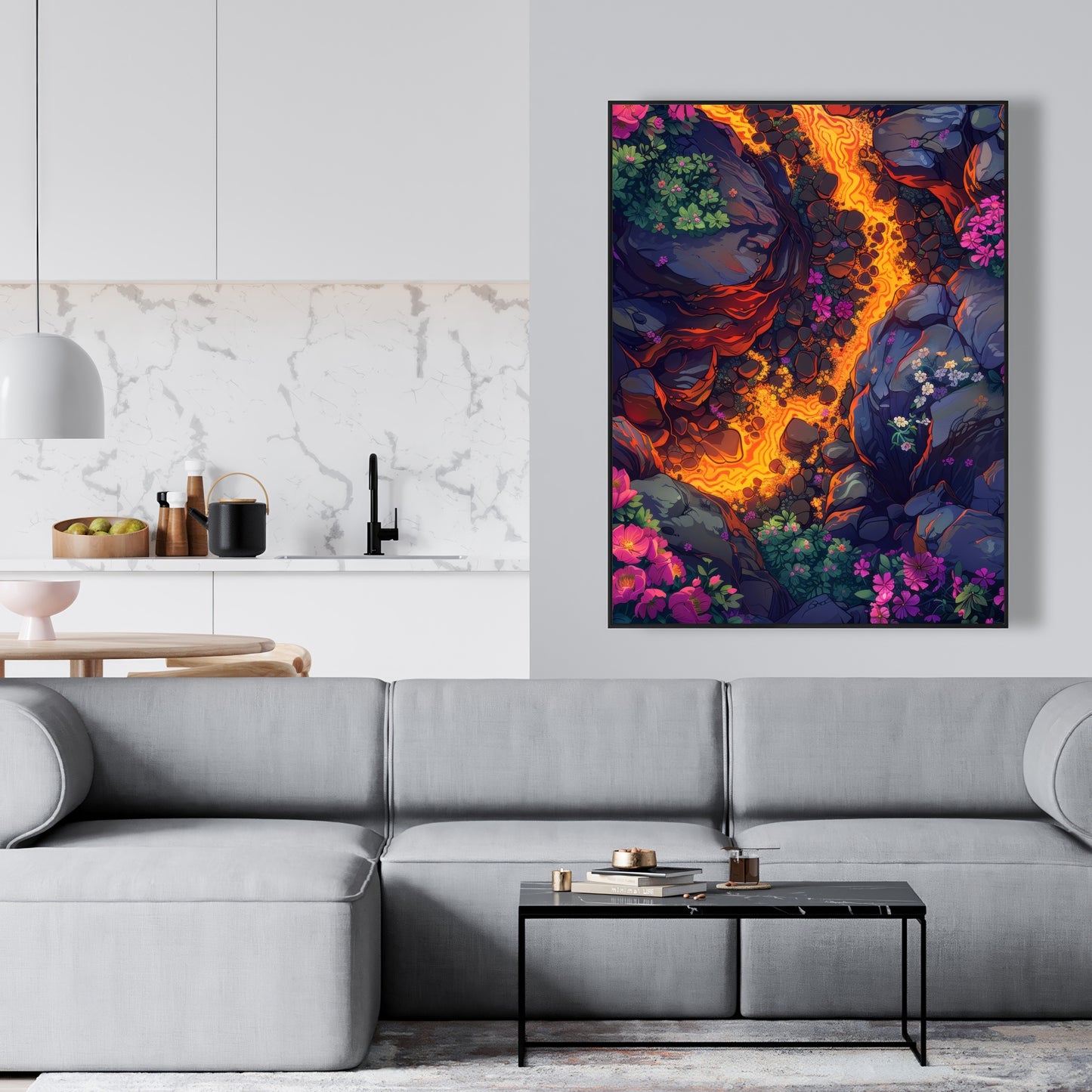 Hot River - Black Framed Canvas Wall Art for Home Decor