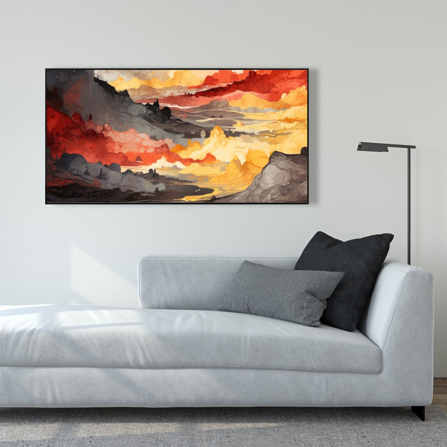 Scolding land - 36"x36" Framed canvas