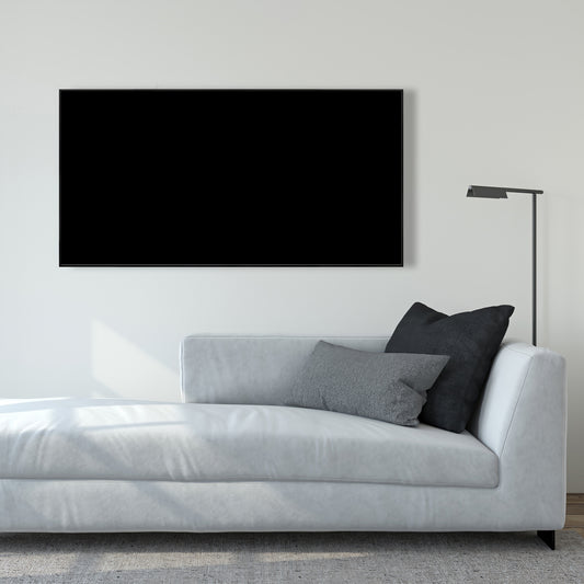 Pure black - 24"x48" Framed canvas
