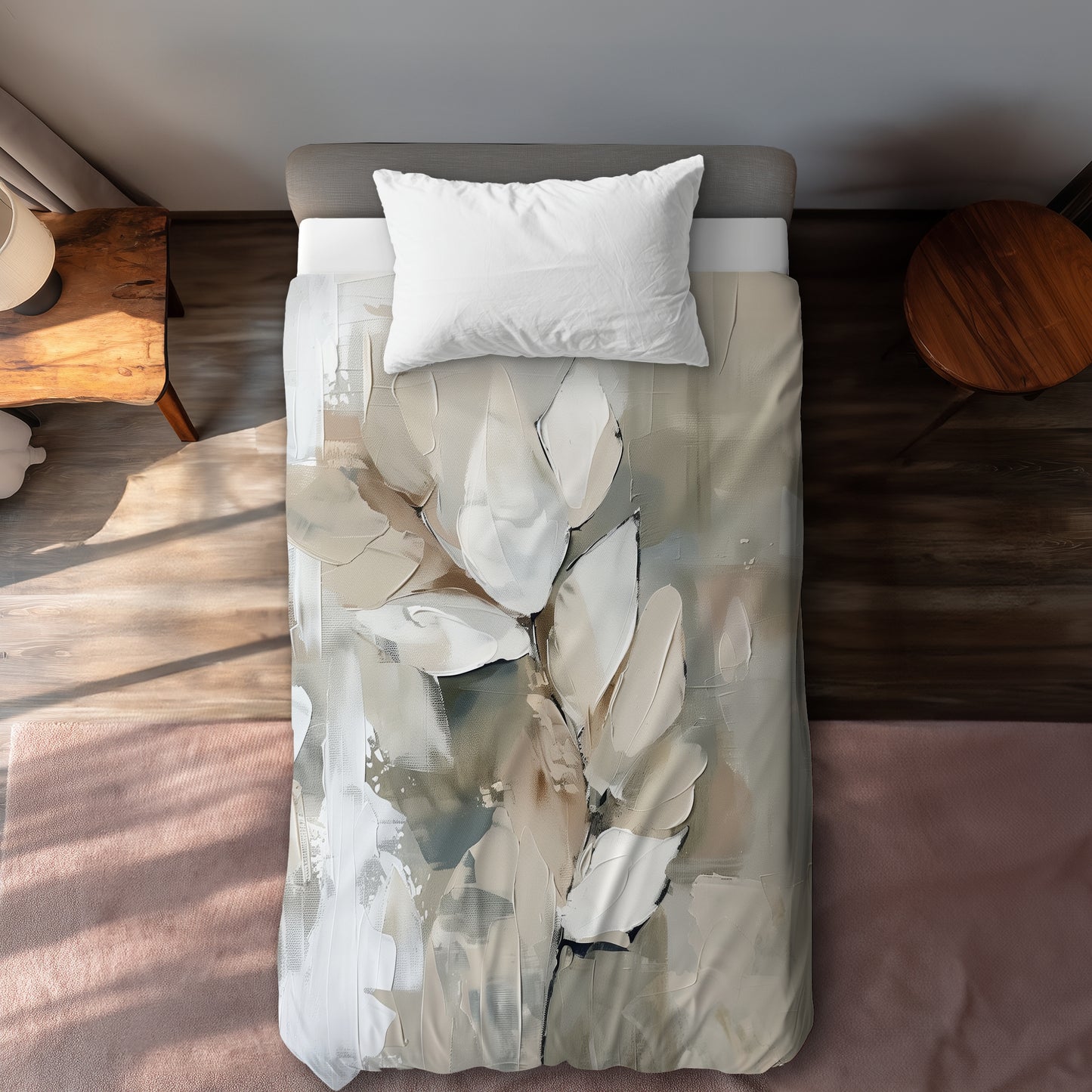 Leaf Beige Duvet Cover | Elegant Home Decor Essentials